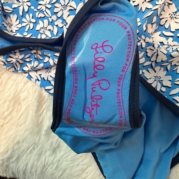 Lilly Pulitzer Baela One Piece Luna Blue Palm Beach Petals Size 14 New - Picture 3 of 5